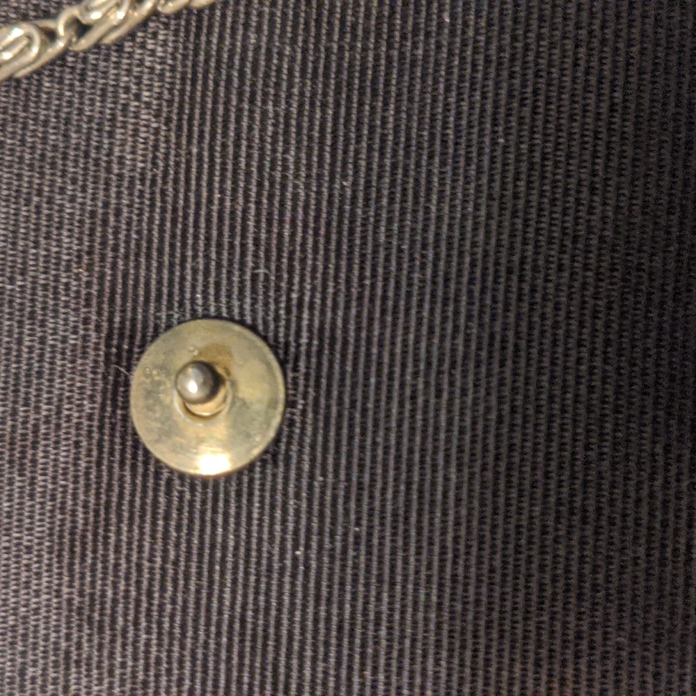 Handbag Patten Leather Evening /Pearlized Decor & Silver Hardware - Picture 15 of 15